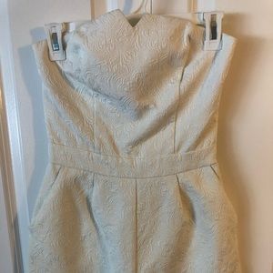 White strapless romper